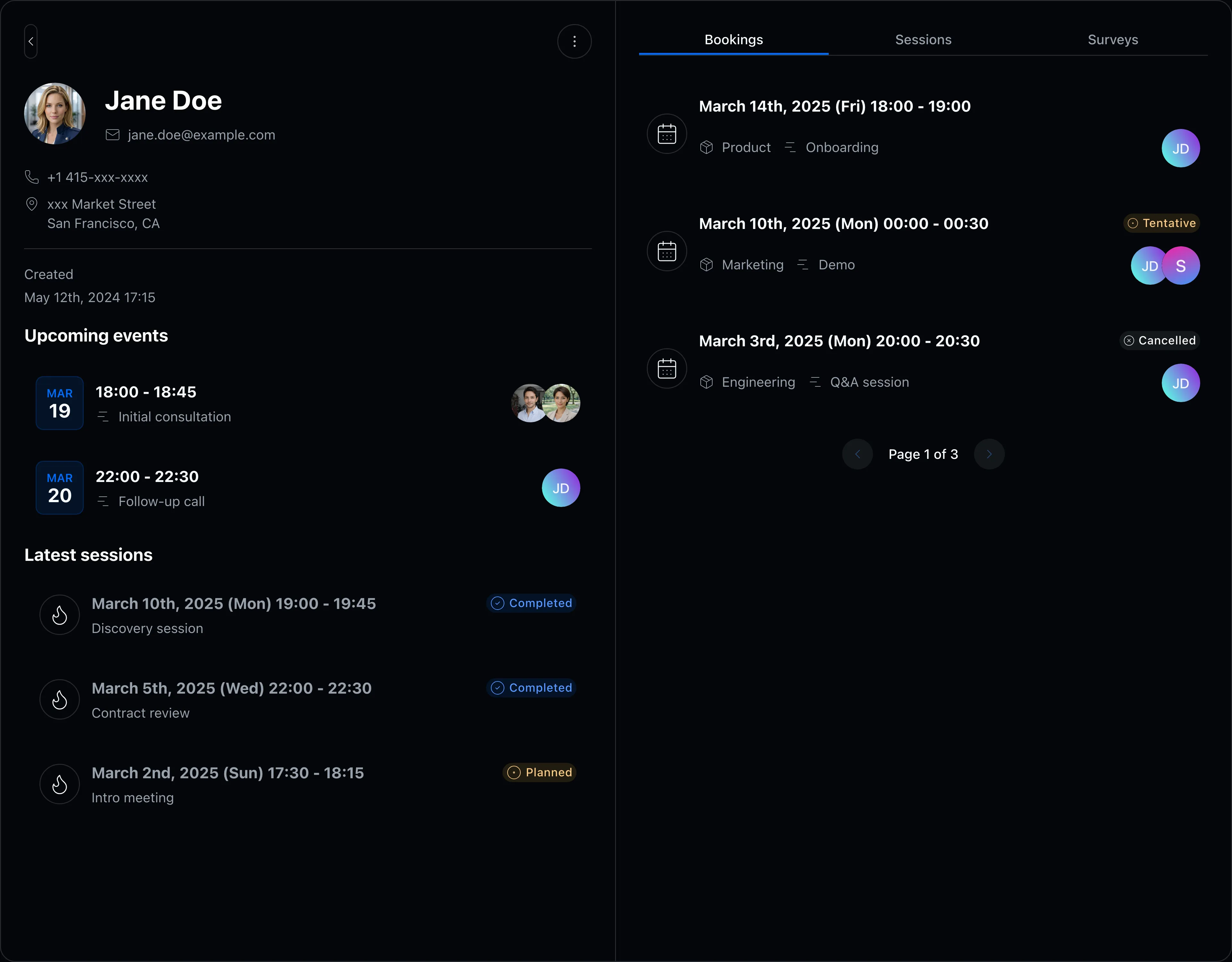 Contact detail screenshot