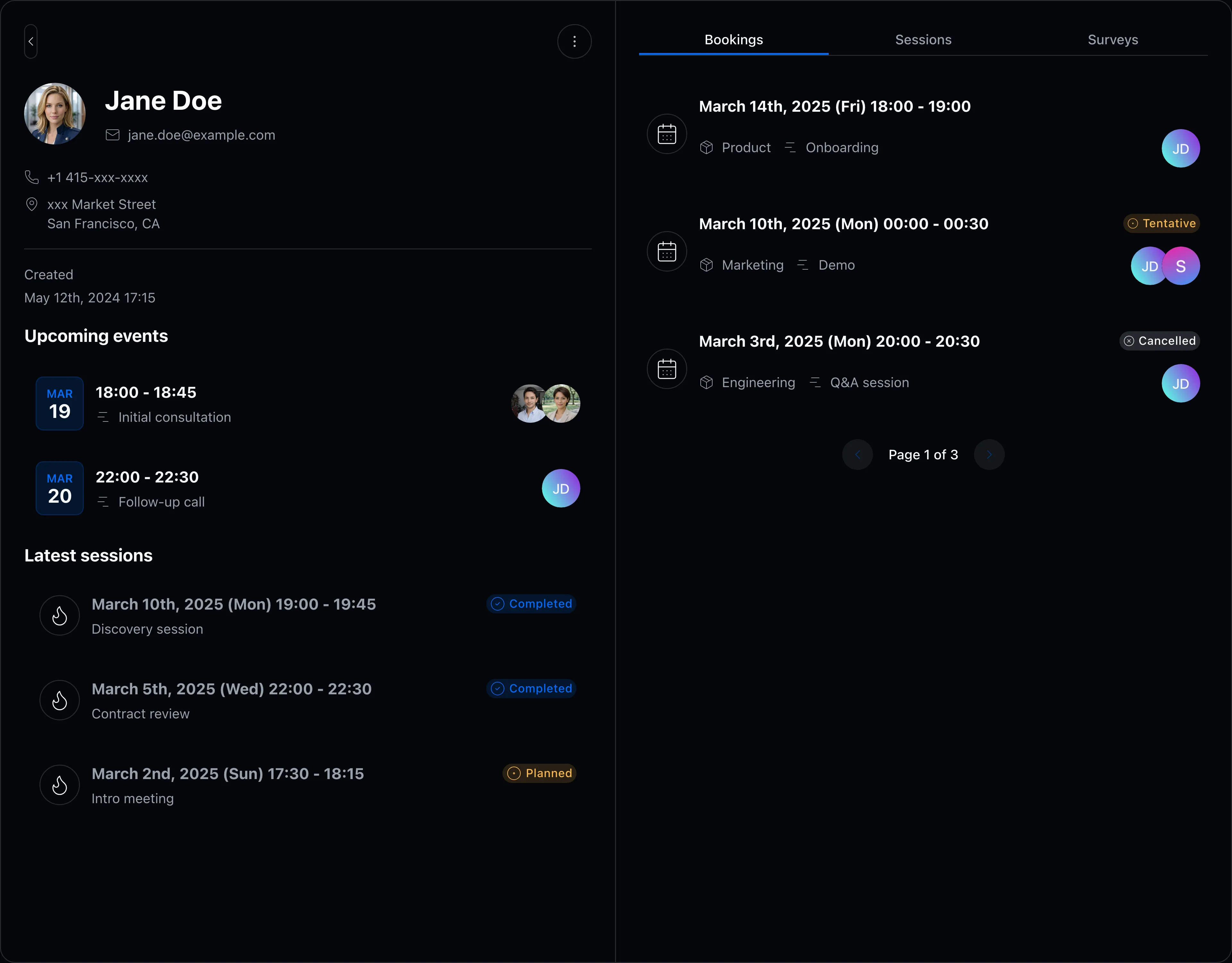 Contact detail screenshot