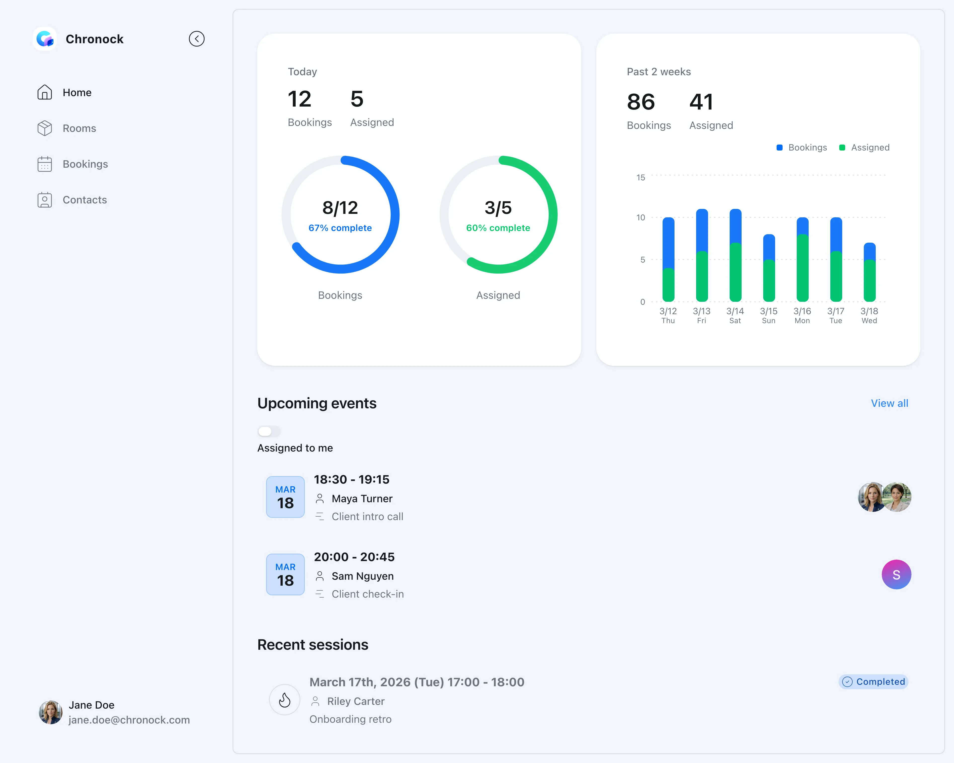 Chronock App Home