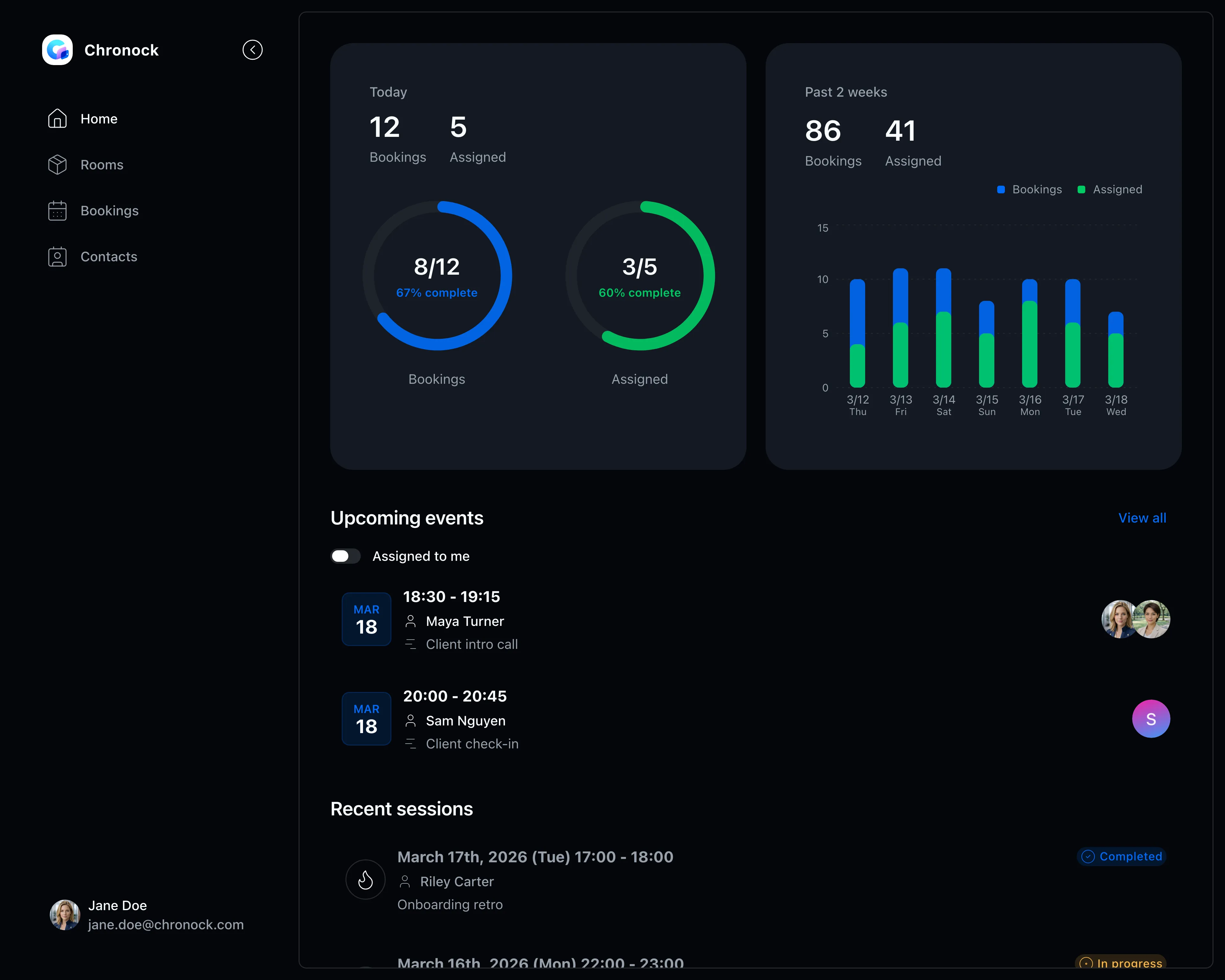 Chronock App Home